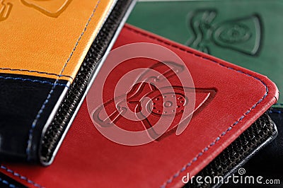 Leather business card organizers Stock Photo