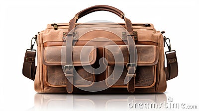 Tan Western Explorer Briefcase - Uhd Image Style Stock Photo