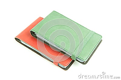 Leather cards holder Stock Photo