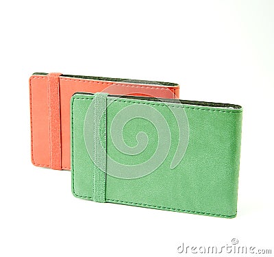 Leather cards holder Stock Photo