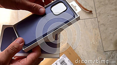 Leather Case for iPhone 14 Pro Max Editorial Stock Photo