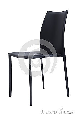 Leather chair with curved back, front view. Contemporary home furniture. Stock Photo