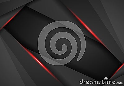 Leather Chrome Automotive background. Black and red metallic background. Vector illustration Vector Illustration