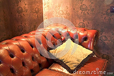 Leather couch 3 Stock Photo