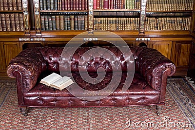 Leather couch Stock Photo