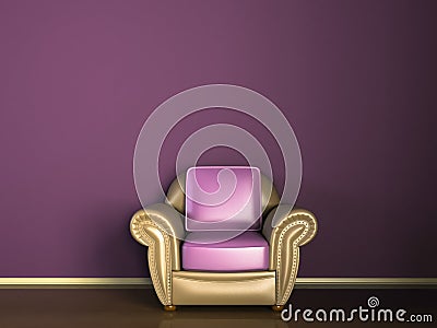 purple couch sofa Stock Photo