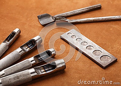 Leather craft tool Stock Photo