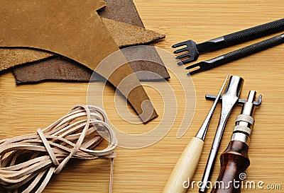 Leather craft tool Stock Photo
