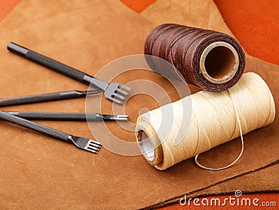 Leather craft tool Stock Photo