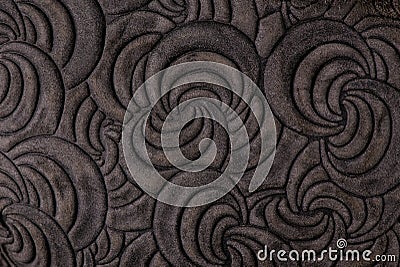 Leather grey floral pattern background close up Stock Photo