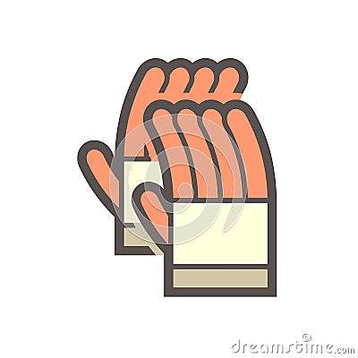 Leather gloves or welding gloves vector icon Vector Illustration