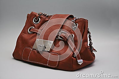 Leather Hand Bag Stock Photo