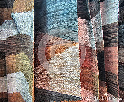 Leather hand-made rugs Stock Photo