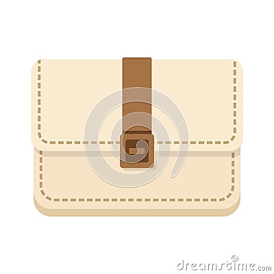 Leather handbag. Women bag and clutch. Feminine modern trendy accessories, textile or leather handbag icon in flat style Vector Illustration