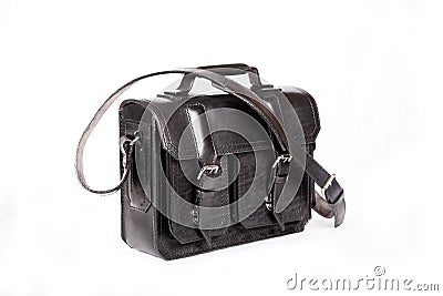 Leather handmade espectable briefcase Stock Photo