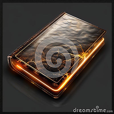 Leather Journal with Marbled Glow Stock Photo
