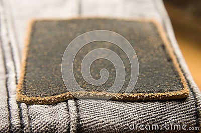 Leather label jeans Stock Photo