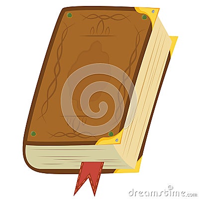 Leather Magic Book Vector Illustration