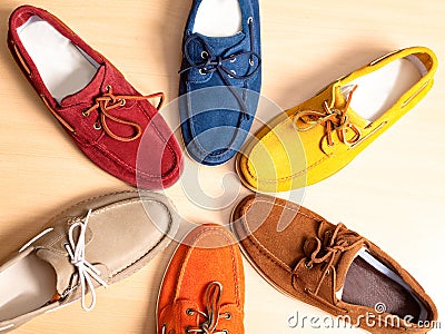 Leather moccasins Stock Photo