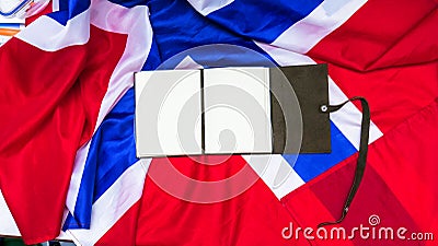 Leather note on Norvegian Flag Stock Photo