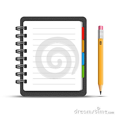 Leather notebook Vector Illustration