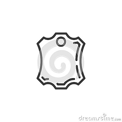 Leather piece line icon Vector Illustration