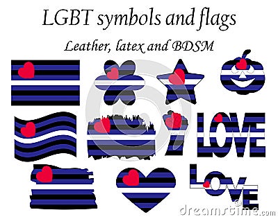 Leather Pride Flag. Symbol for leather fetishists, practitioners of sadomasochism, BDSM or related practices. Vector Illustration