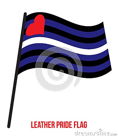 Leather Pride Flag Waving Vector Illustration Designed with Correct Color Scheme Vector Illustration