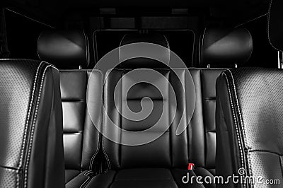 Leather seats in prestige car. Stock Photo