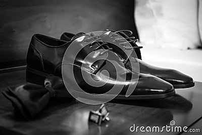 Leather shoes Stock Photo