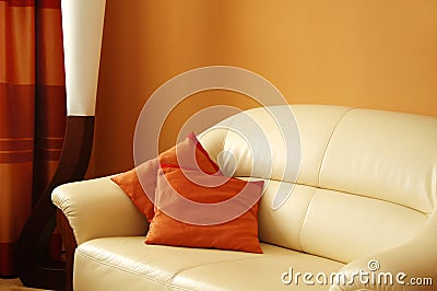 Leather sofa Stock Photo