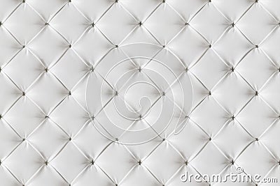 Leather Sofa Texture Seamless Background, White Leathers Pattern Stock Photo