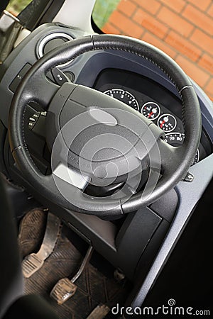 Leather steering Stock Photo