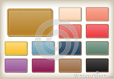 Leather tag Vector Illustration