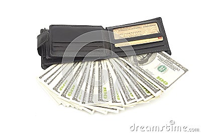 Leather wallet Stock Photo