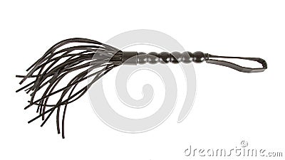 Leather whip isolated Stock Photo