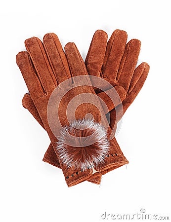 Leather women gloves Stock Photo