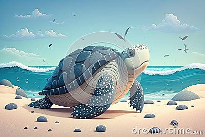 A Leatherback Sea Turtle Makes Its Way Up the Beach to Lay Eggs Stock Photo