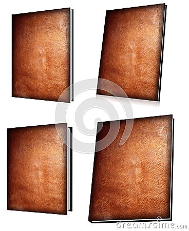 Leatherbound book set Stock Photo