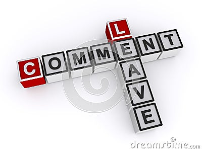 Leave comment word block on white Stock Photo