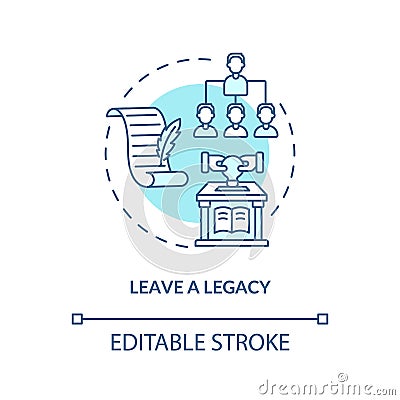 Leave a legacy blue concept icon Vector Illustration