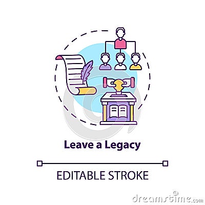 Leave a legacy concept icon Vector Illustration