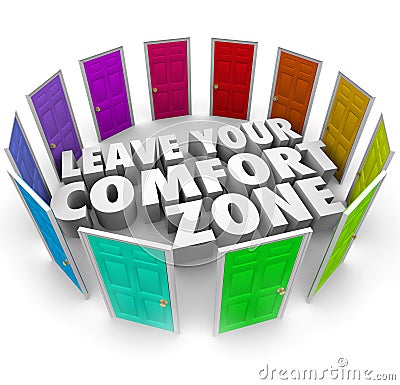 Leave Your Comfort Zone Doors New Opportunities Stock Photo