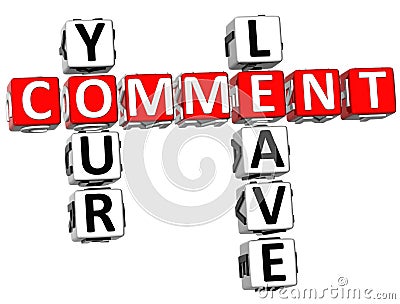 Leave Your Comment Crossword Stock Photo