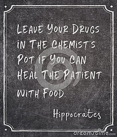 Heal with food Hippocrates quote Editorial Stock Photo