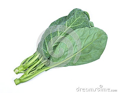 Leaves of collards on background,Chinese kale Stock Photo