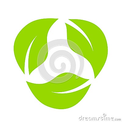 Leaves eco recycle vector icon Vector Illustration