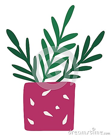 Plant with Leaves in Pink Flowerpot Symbol Vector Vector Illustration