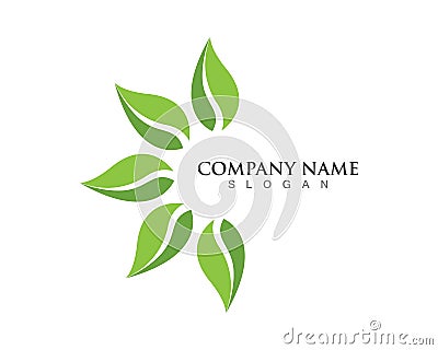 leaves green nature logo and symbol Vector Illustration