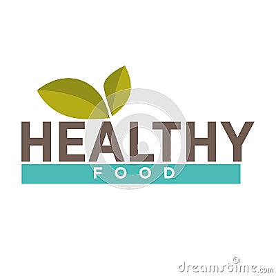 Leaves on healthy food symbol Vector Illustration